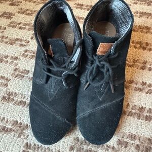 Toms Black Suede Ankle Boots